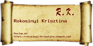 Rokosinyi Krisztina névjegykártya